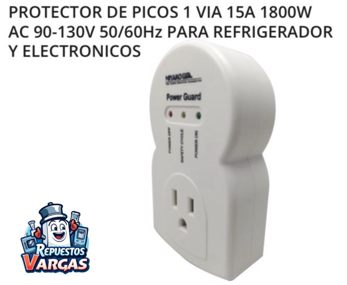 PROTECTOR DE PICOS 1 VIA 15A 1800W AC90-130V 50/60Hz PARA REFRIGERADOR Y ELECTRONICOS