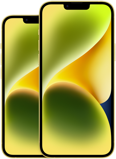 iPhone 14 6,1 tum sedd framifrån iPhone 14 Plus 6,7 tum sedd framifrån
