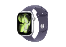 Apple Watch Series 11 GPS 46mm Silver Aluminiumboett med Purpurdimma Sportband - M/L