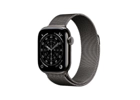 Apple Watch Series 11 GPS + Cellular 42mm Skiffer Titanboett med Slate Milanese Loop