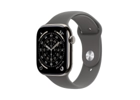 Apple Watch Series 11 GPS + Cellular 46mm Naturlig Titanboett med Granitgrå Sportband - M/L