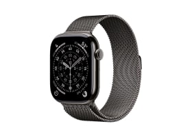 Apple Watch Series 11 GPS + Cellular 46mm Skiffer Titanboett med Slate Milanese Loop - S/M