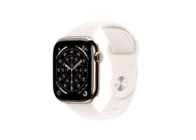 Apple Watch Series 11 GPS + Cellular 46mm Guld Titanboett med Rosé Sportband - S/M