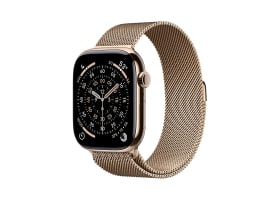 Apple Watch Series 11 GPS + Cellular 46mm Guld Titanboett med Guld Milanesisk loop - S/M