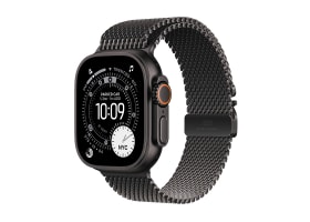 Apple Watch Ultra 3 GPS + Cellular 49mm Svart Titanboett med Svart milanesisk loop - Small
