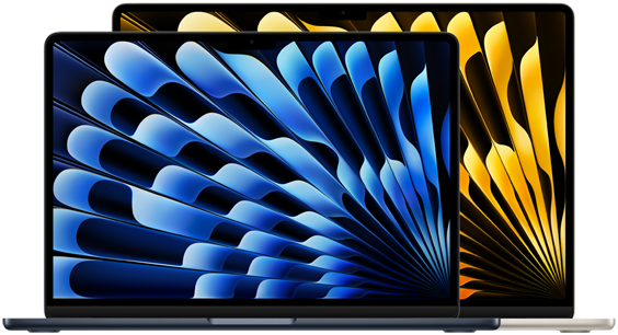 13- och 15-tums MacBook Air, sedda framifrån