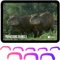 iPad som streamar serien Prehistoric Planet på Apple TV+