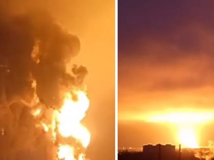 В Энгельсе все еще горит атакованная БПЛА нефтебаза. Есть погибшие, введен режим ЧС