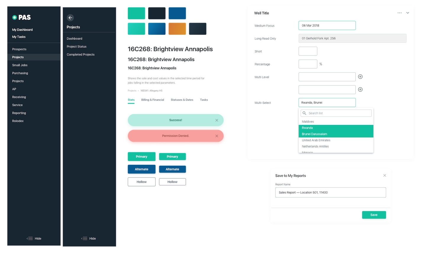 Project management app screen