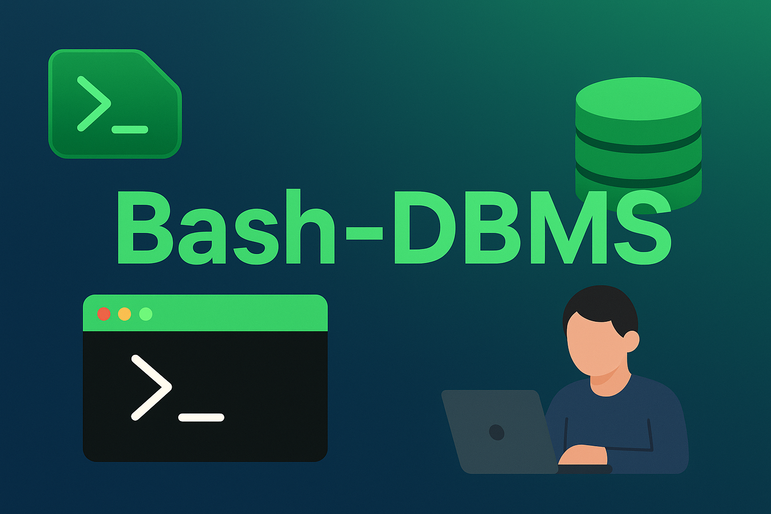 Screenshot or preview of Database Management System using Bash