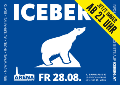 ICEBERG - Fri, Aug 28, 2026, 21:00 at Arena Wien, Baumgasse 80, 1030 Wien, Österreich