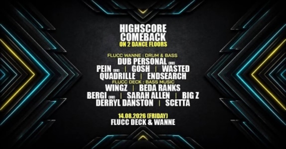 HIGHSCORE COMEBACK - Fr., 14.08.2026, 22:00 at FLUCC, Praterstern 5, 1020 Wien, Österreich