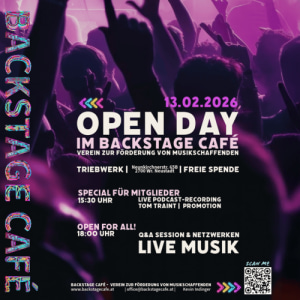 Backstage Café - Open Day - 13.02.2026 18:00 at Triebwerk, Engelbrechtgasse 2, 2700 Wiener Neustadt, Österreich