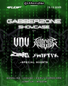 GABBERZONE - 13.12.2025 23:00 at Flex, Am Donaukanal Abgang Augartenbrücke, 1010 Wien, Österreich