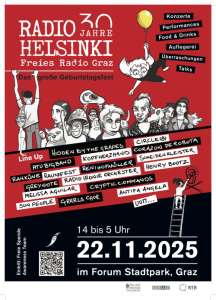 30 Jahre Radio Helsinki - 22.11.2025 14:00 at Forum Stadtpark, Stadtpark 1, 8010 Graz, Österreich