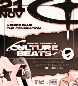 Culture ＆ more No. 3 - 21.11.2025 19:00 at G5 - Live Music Bar, Heiligenstädter Straße 31, 1190 Wien, Österreich