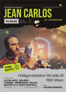JEAN CARLOS – LIVE - 01.08.2026 07:00 at G5 - Live Music Bar, Heiligenstädter Straße 31, 1190 Wien, Österreich