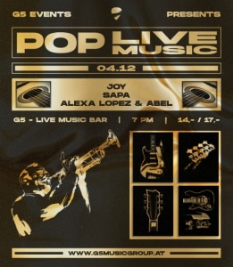 G5 Pop Night - 04.12.2025 19:00 at G5 - Live Music Bar, Heiligenstädter Straße 31, 1190 Wien, Österreich