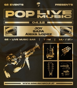 G5 Pop Night - 04.12.2025 19:00 at G5 - Live Music Bar, Heiligenstädter Straße 31, 1190 Wien, Österreich