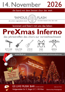 PreXmas Inferno 2026 – Famous Flash LIVE - 14.11.2026 19:00 at G5 - Live Music Bar, Heiligenstädter Straße 31, 1190 Wien, Österreich