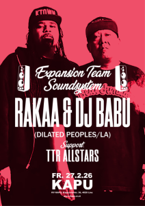 EXPANSION TEAM SOUNDSYSTEM aka DJ BABU & RAKAA IRISCIENCE (Dilated Peoples/US) TTR ALLSTARS (AT) - Fri, Feb 27, 2026, 21:00 at KAPU, Kapuzinerstraße 36, 4021 Linz, Österreich