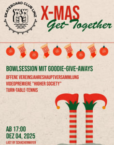 skate x-mas get togehter - 04.12.2025 17:00 at last by Schachermayer, Lastenstraße 42, 4020 Linz, Österreich