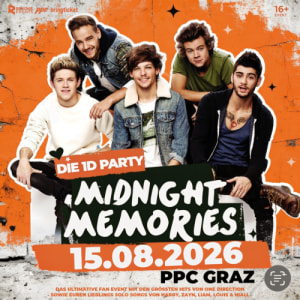 MIDNIGHT MEMORIES – 1D PARTY - Sat, Aug 15, 2026, 22:00 at ppc, Neubaugasse 6, 8020 Graz, Österreich