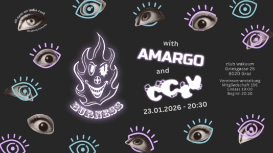 Amargo, CCTV u. Burness – All Eyes On Indie Rock - 23.01.2026 19:00 at Club Wakuum, Griesgasse 25, 8020 Graz, Österreich