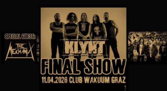Klynt Final Show with The Mechanix - Sa., 11.04.2026, 19:00 at Club Wakuum, Griesgasse 25, 8020 Graz, Österreich