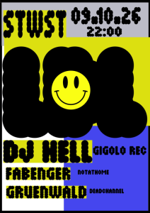 LDL // DJ HELL - Fri, Oct 09, 2026, 22:00 at Stadtwerkstatt, Kirchengasse 4, 4020 Linz, Österreich