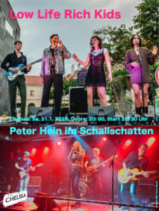 PETER HEIN IM SCHALLSCHATTEN / LOW LIFE RICH KIDS - 31.01.2026 20:00 at Chelsea, U-Bahnbögen 29-30, 1080 Wien, Österreich