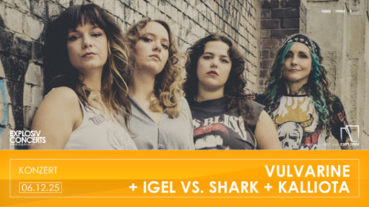 FAST LANE TOUR 2025: VULVARINE (A); IGEL VS. SHARK (A); KALLIOTA (A) - 06.12.2025 19:30 at Jugend- und Kulturzentrum Explosiv, Bahnhofgürtel 55a, 8020 Graz, Österreich