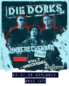 UNBERECHENBAR TOUR: DIE DORKS (D); VOLTWECHSEL (A) - 23.01.2026 19:30 at Jugend- und Kulturzentrum Explosiv, Bahnhofgürtel 55a, 8020 Graz, Österreich