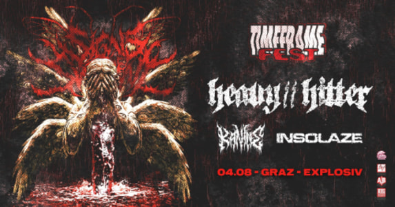 TIMEFRAME FEST: SIGNS OF THE SWARM (USA); HEAVY // HITTER (USA); KANINE (FRA); INSOLAZE (A) - Tue, Aug 04, 2026, 19:00 at Jugend- und Kulturzentrum Explosiv, Bahnhofgürtel 55a, 8020 Graz, Österreich