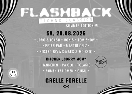 29/08 Flashback Techno Classics – Summer Edition - Sa., 29.08.2026, 23:00 at Grelle Forelle, Spittelauer Lände 12, 1090 Wien, Österreich