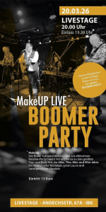 MAKE UP LIVE BOOMER PARTY VOL. II - 20.03.2026 19:00 at LiveStage Tirol, Andechsstrasse 67a, 6020 Innsbruck, Österreich