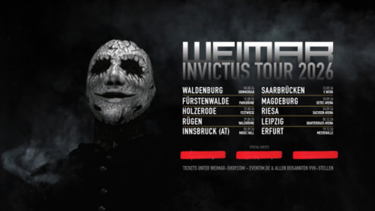 Weimar - Invictus Tour 2026 - 05.09.2026 20:00 at Music Hall, Grabenweg 74, 6020 Innsbruck, Österreich