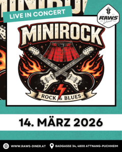 Minirock - Sa., 14.03.2026, 19:00 at RAWS Diner, Badgasse 34, 4800 Attnang Puchheim, Österreich