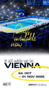 ERSTE BANK OPEN - 26.10.2026 13:30 at Wiener Stadthalle, Roland-Rainer-Platz 1, 1150 Wien, Österreich