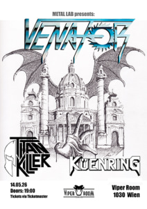Live: VENATOR, TITAN KILLER, KÜENRING - Do., 14.05.2026, 22:00 at Viper Room Vienna, Landstrasser Hauptstr. 38, 1030 Wien, Österreich
