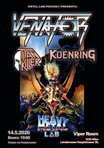 Live: VENATOR, TITAN KILLER, KÜENRING - 14.05.2026 22:00 at Viper Room Vienna, Landstrasser Hauptstr. 38, 1030 Wien, Österreich