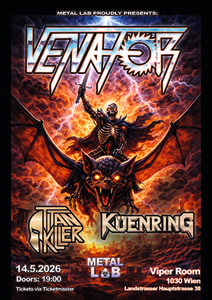 Live: VENATOR, TITAN KILLER, KÜENRING - Thu, May 14, 2026, 22:00 at Viper Room Vienna, Landstrasser Hauptstr. 38, 1030 Wien, Österreich