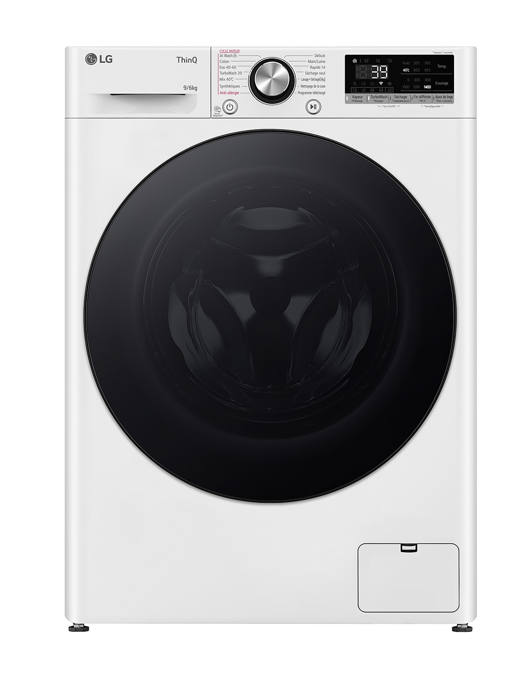 LG Lave-linge séchant 9/6kg - 68L | Moteur AI Direct Drive™ |TurboWash™ 360° | Steam™ F964R76WRST
