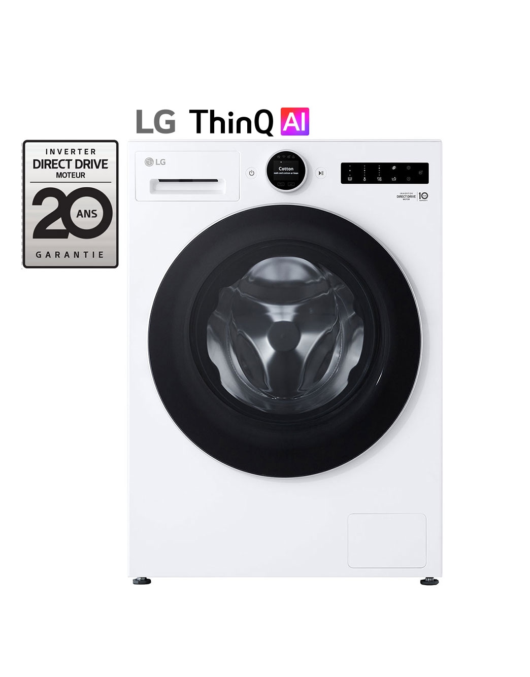 LG Lave-linge 11 kg | Molette avec écran LCD intégré | AI DD™ | Turbowash™ | Steam ™ | ezDispense™ F14X71WSTA