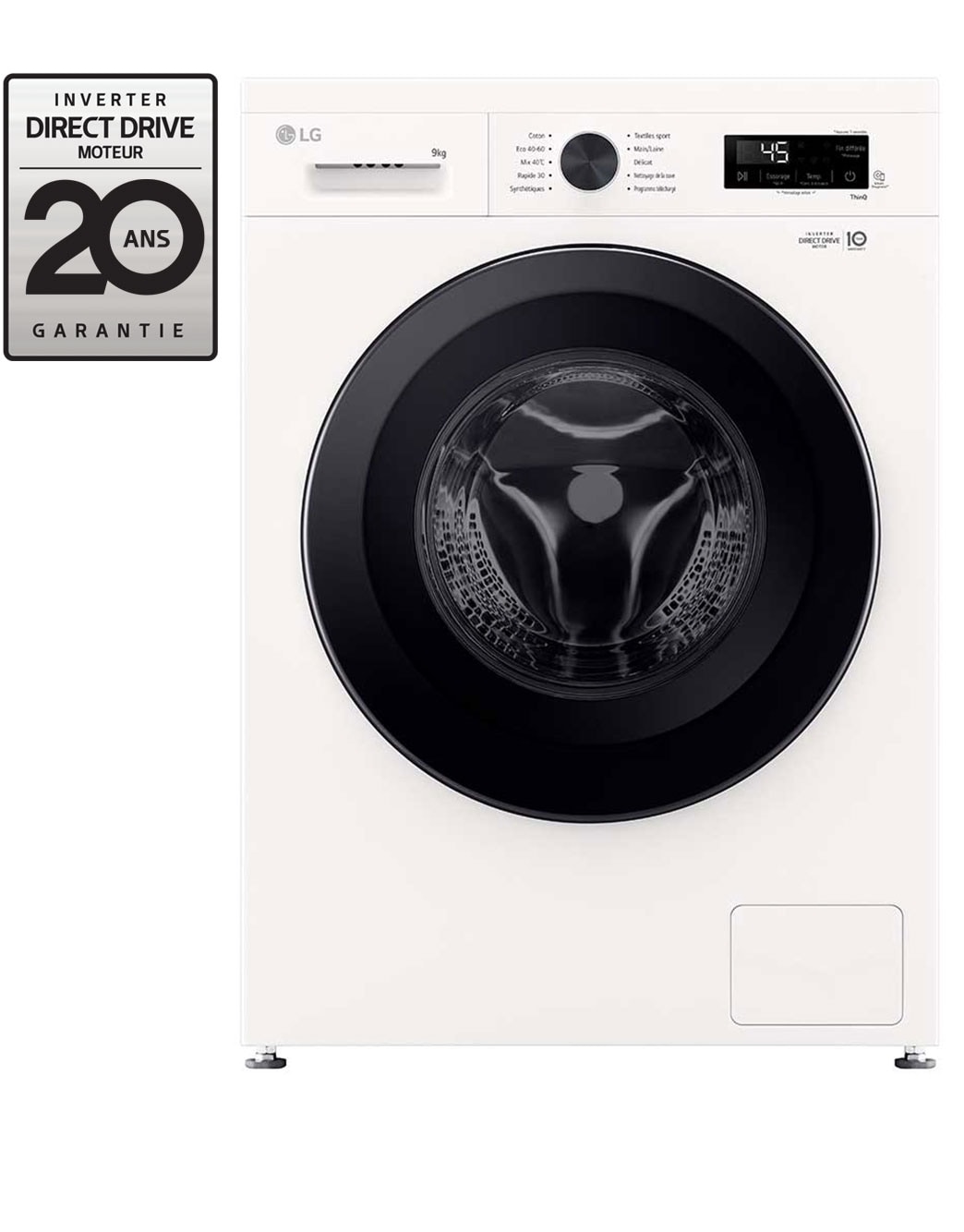 LG Lave-linge 9 kg | 58L | Steam™ F94B15WHS