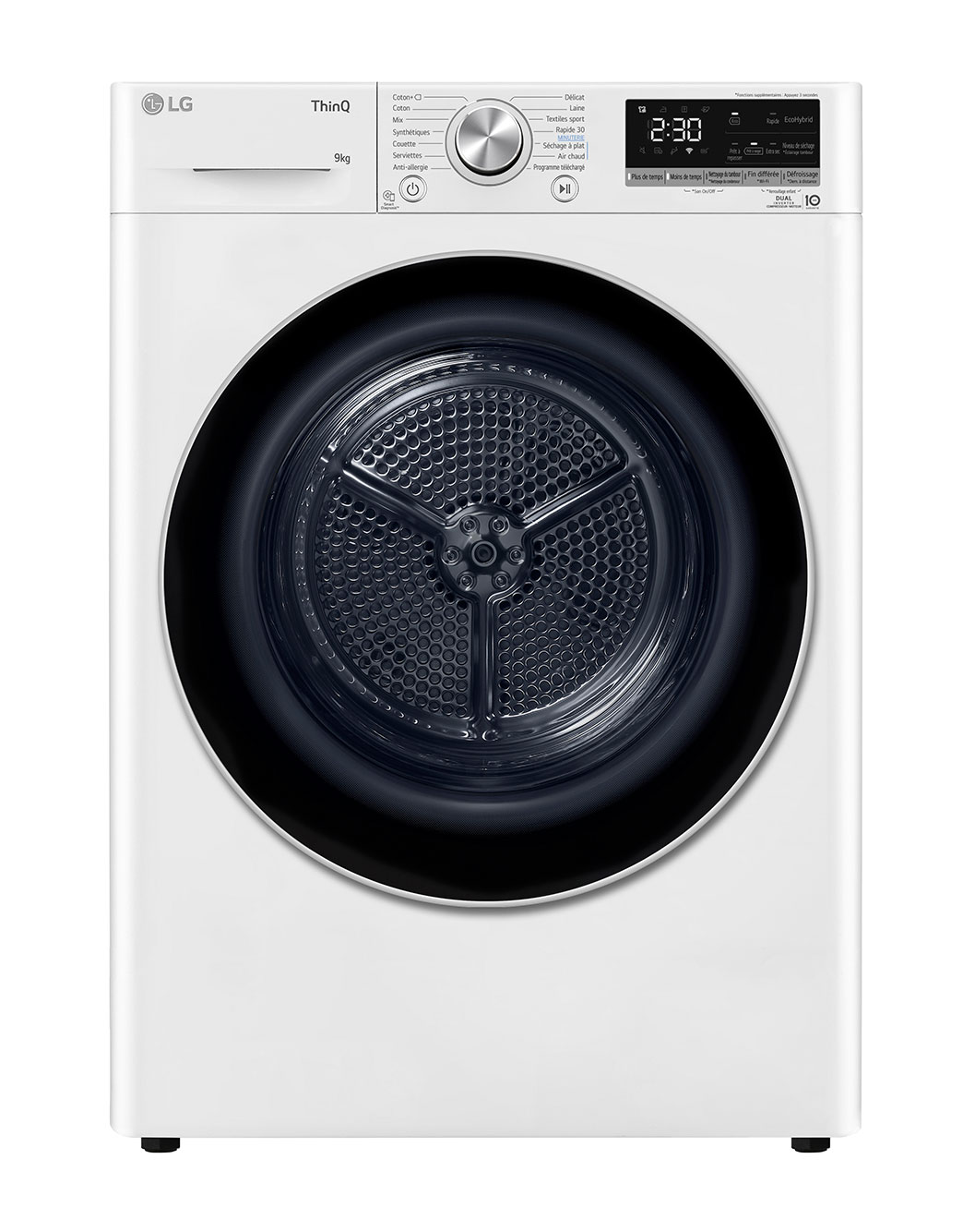 LG Sèche-linge 9kg | A++ | Condenseur Autonettoyant | Compresseur DUAL Inverter et moteur Inverter garanti 10 ans RH9V51WH