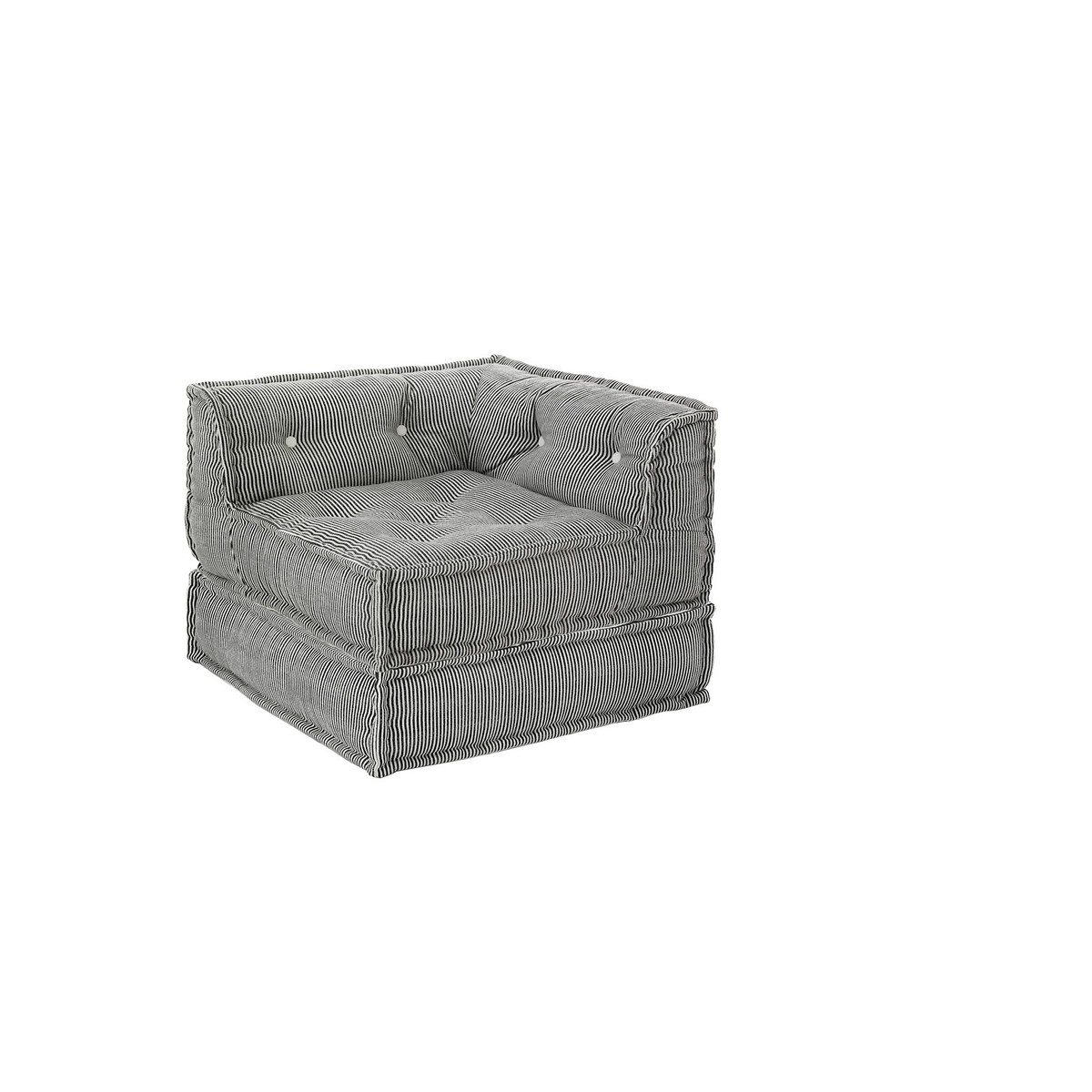 Chaise longue Lines. revêtement en coton blanc. dimensions : L. 80 x P. 80 x H. 60 cm