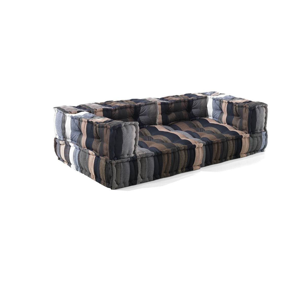 Canapé 2 places Yara avec revêtement intérieur non déhoussable en tissu effet laine et fibres. 160 x 80 x 40 cm