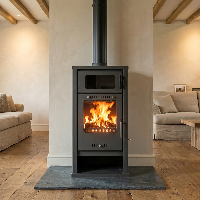 Poêle à bois avec four Titan · 8 Kw