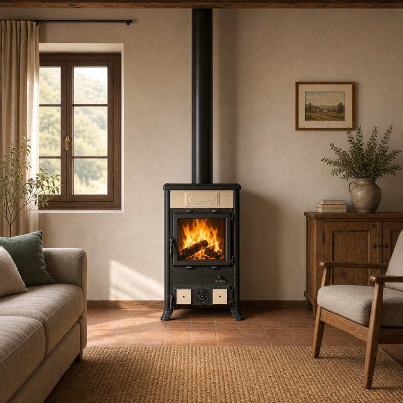 Poêle à bois Rossella R1 Ceramica · 9 Kw
